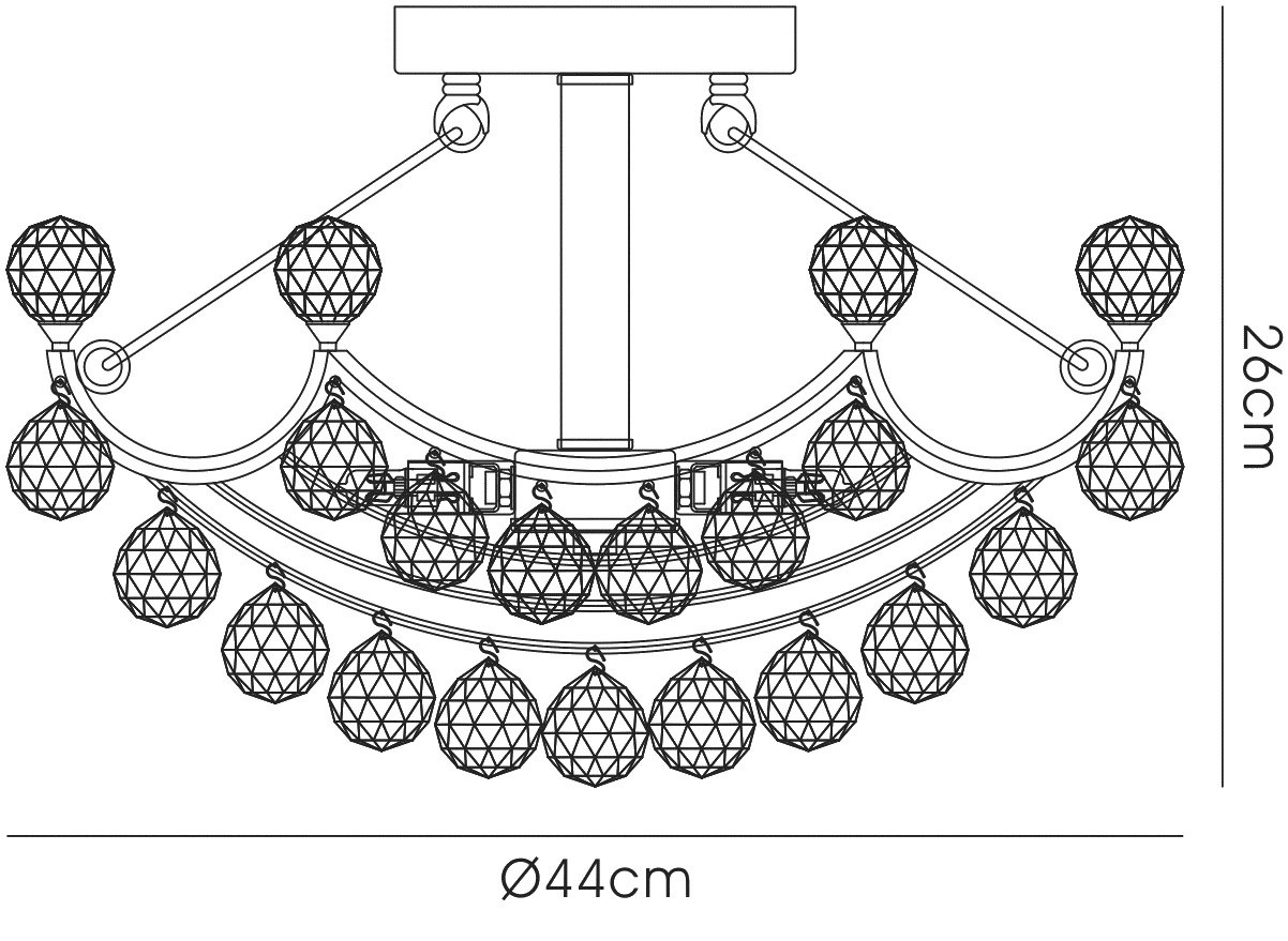 Cesto Crystal Ceiling Lights Diyas Flush Crystal Fittings